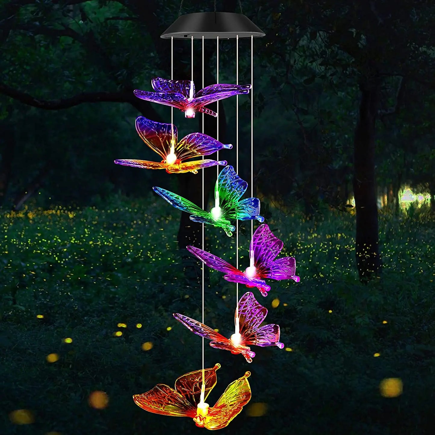 Wholesale Solar Wind Chimes Butterfly for Outside-0