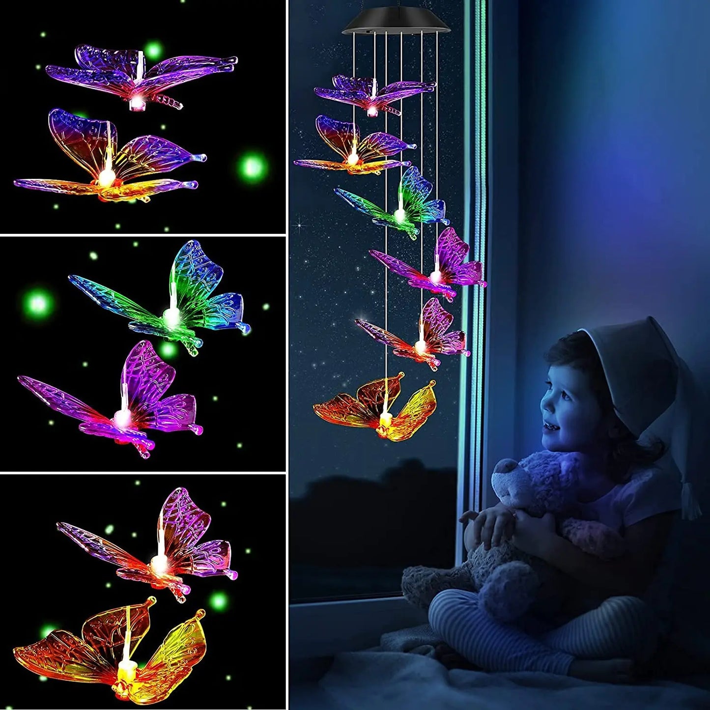 Wholesale Solar Wind Chimes Butterfly for Outside-3