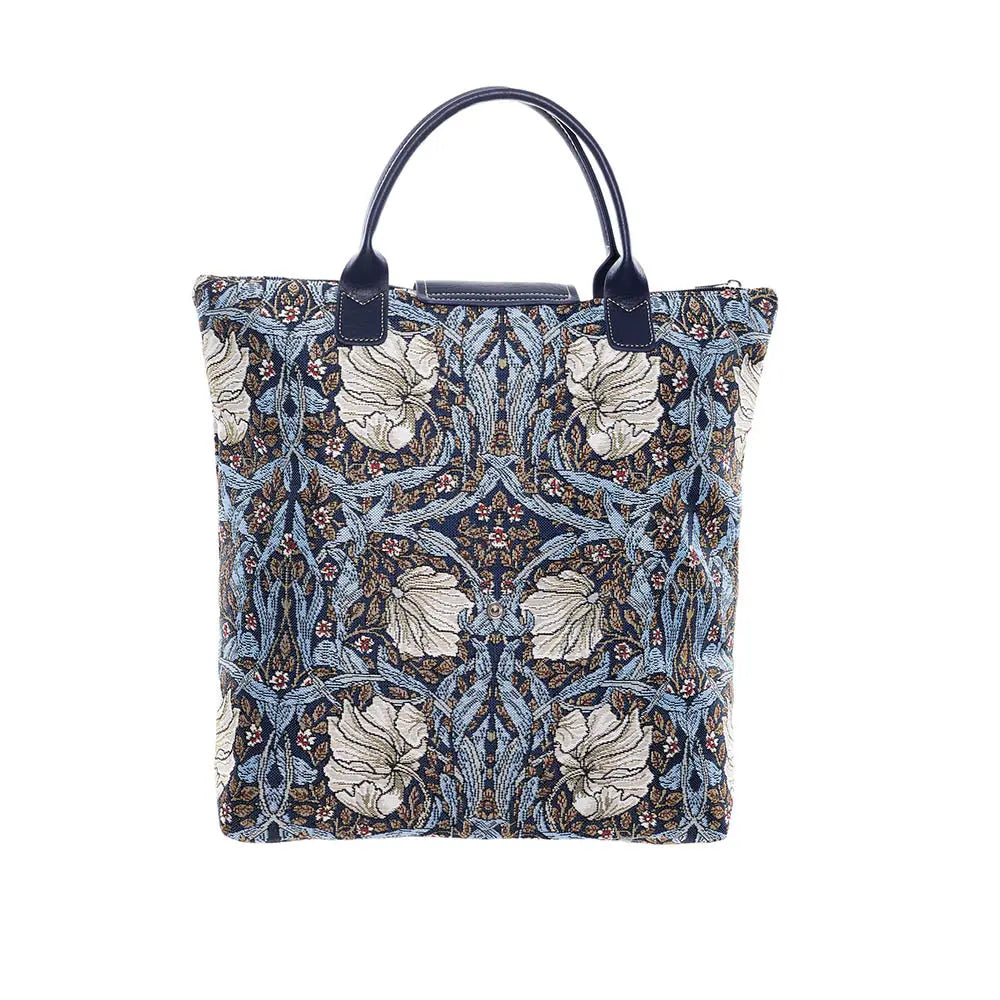 William Morris Pimpernel and Thyme Blue - Foldaway Bag-2