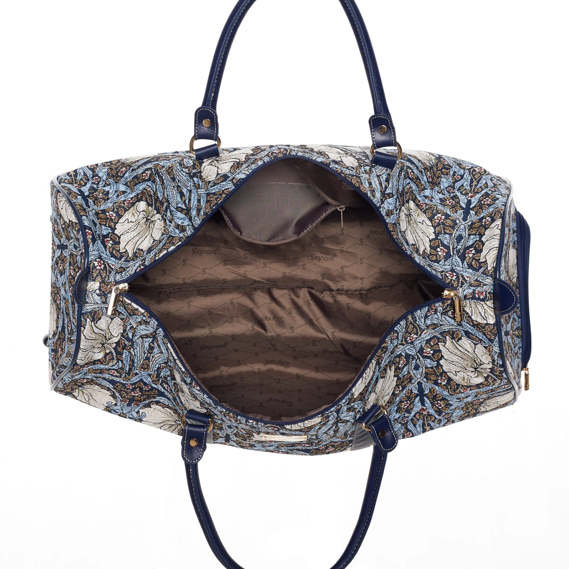 William Morris Pimpernel and Thyme Blue - Pull Holdall-2