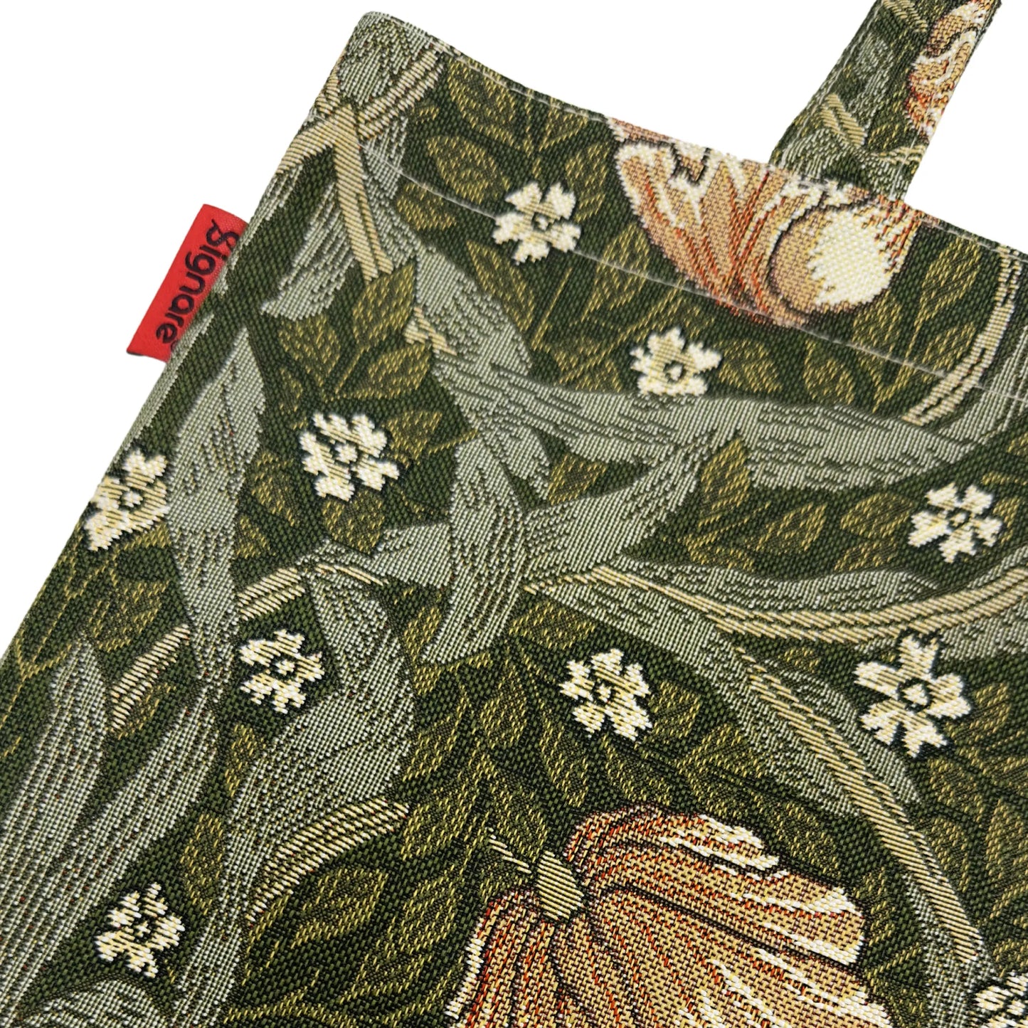 William Morris Pimpernel and Thyme Green - Flat Bag-2