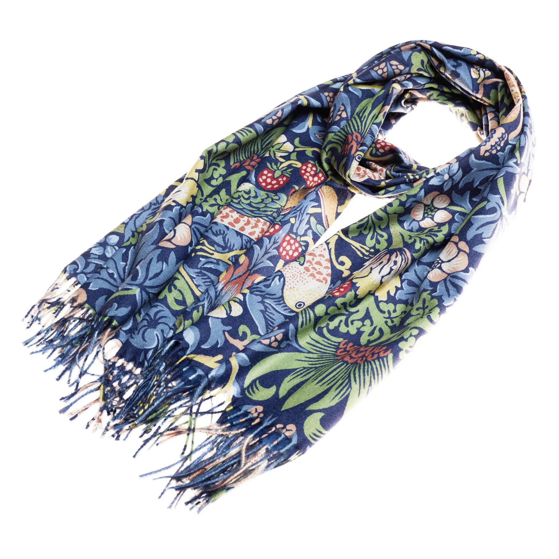 William Morris Strawberry Thief Blue - Art Pashmina-1