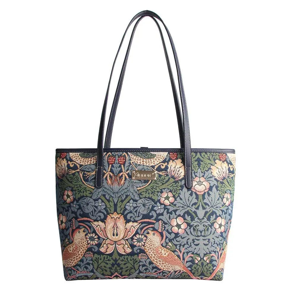 William Morris Strawberry Thief Blue - College Bag - Memoriex 