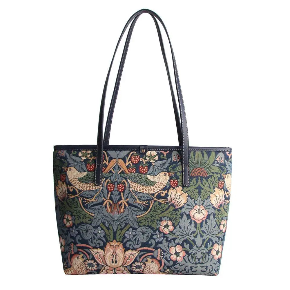 William Morris Strawberry Thief Blue - College Bag - Memoriex 