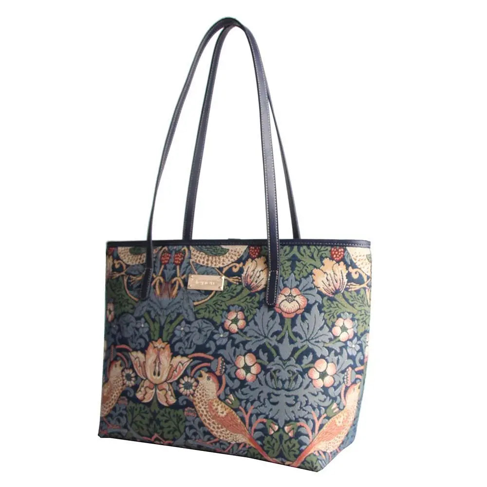 William Morris Strawberry Thief Blue - College Bag - Memoriex 