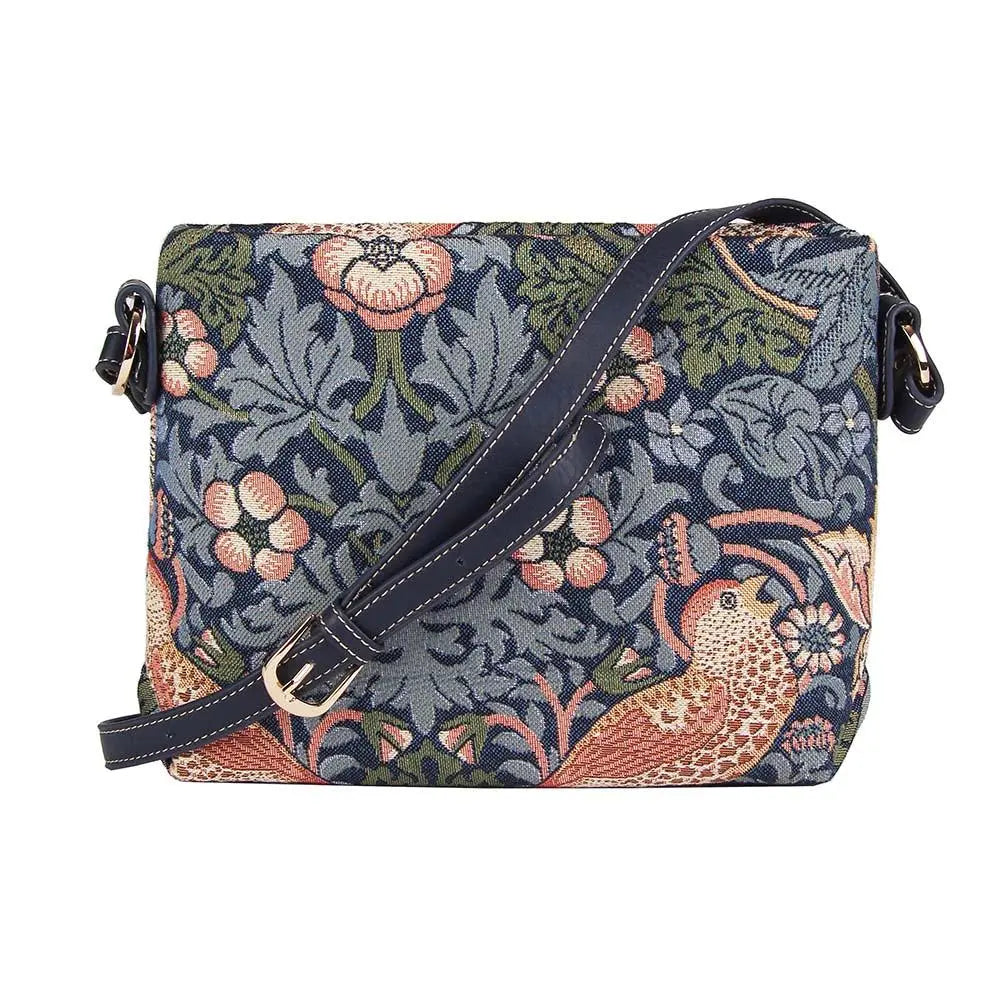 William Morris Strawberry Thief Blue - Cross Body Bag-1