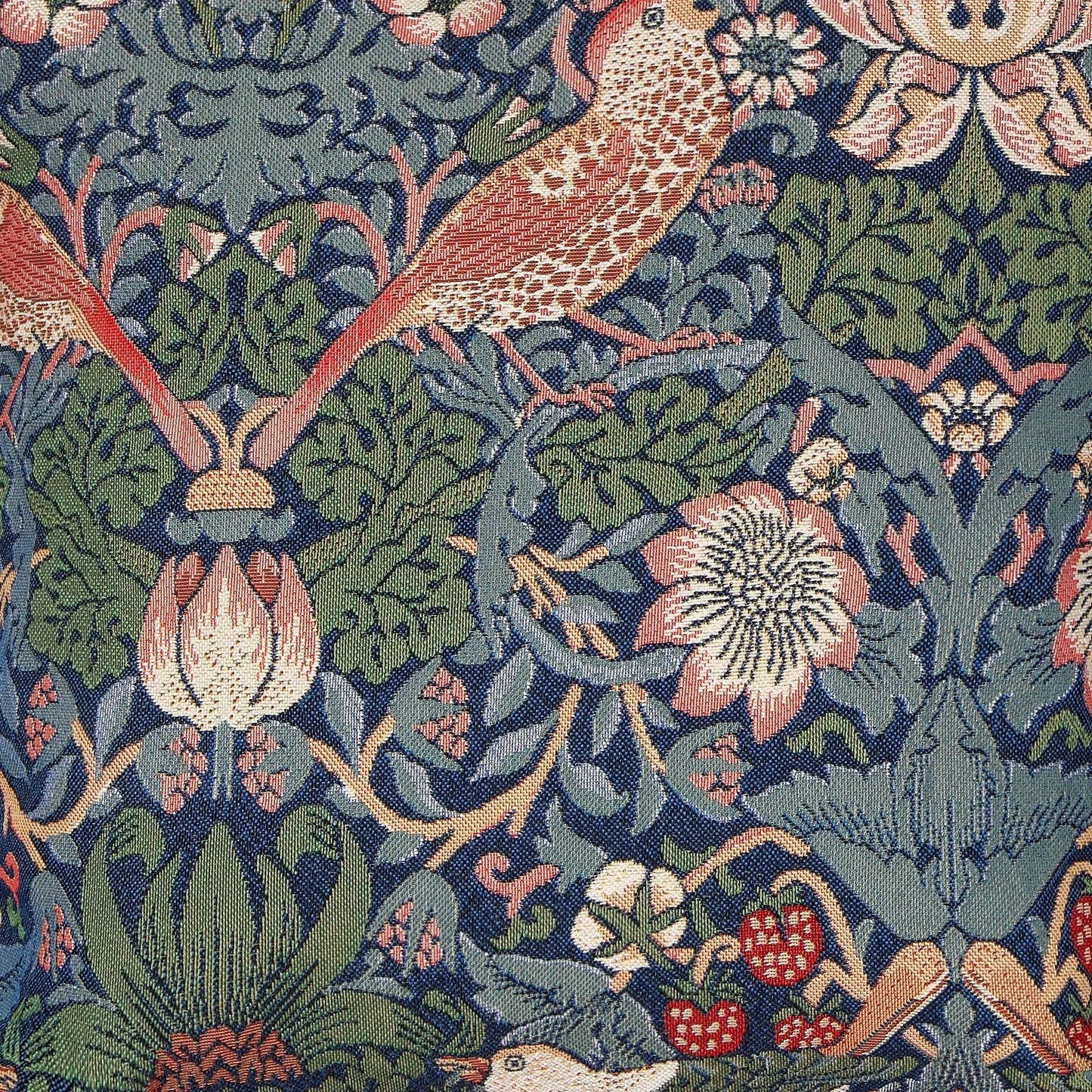 William Morris Strawberry Thief Blue - Fabric for Upholstery - Memoriex 