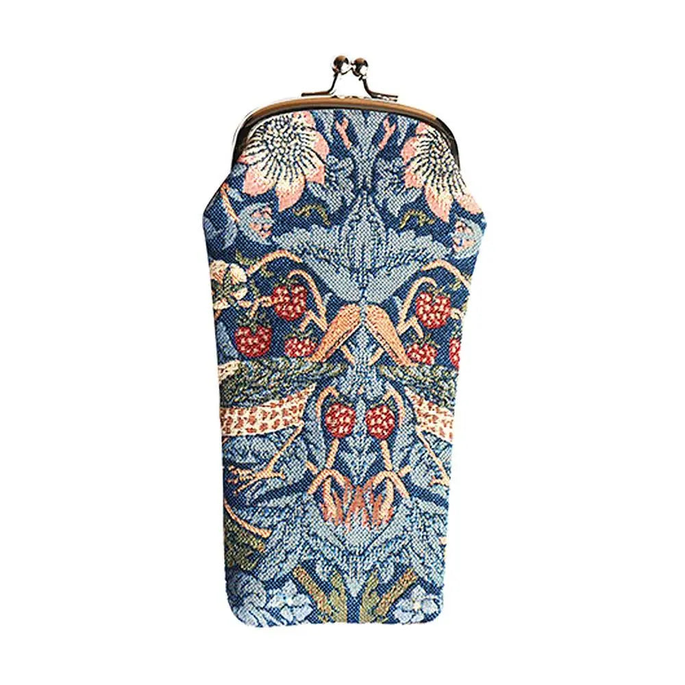 William Morris Strawberry Thief Blue - Glasses Pouch-0