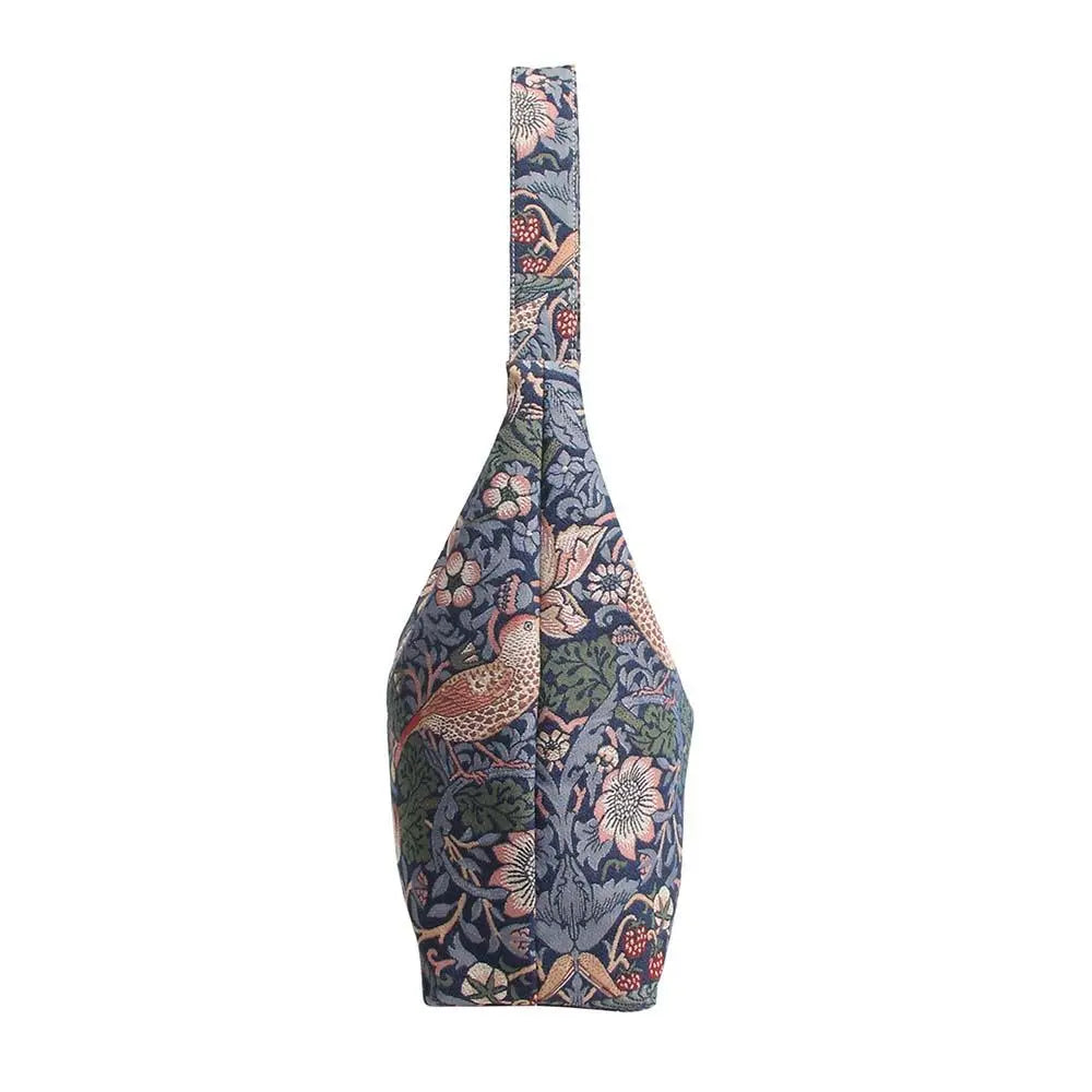 William Morris Strawberry Thief Blue - Hobo Bag-3