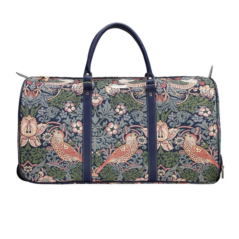 William Morris Strawberry Thief Blue - Pull Holdall-1