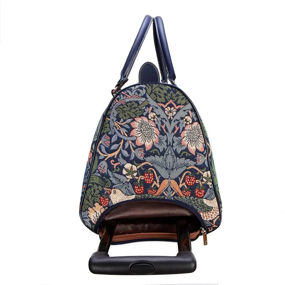 William Morris Strawberry Thief Blue - Pull Holdall-5