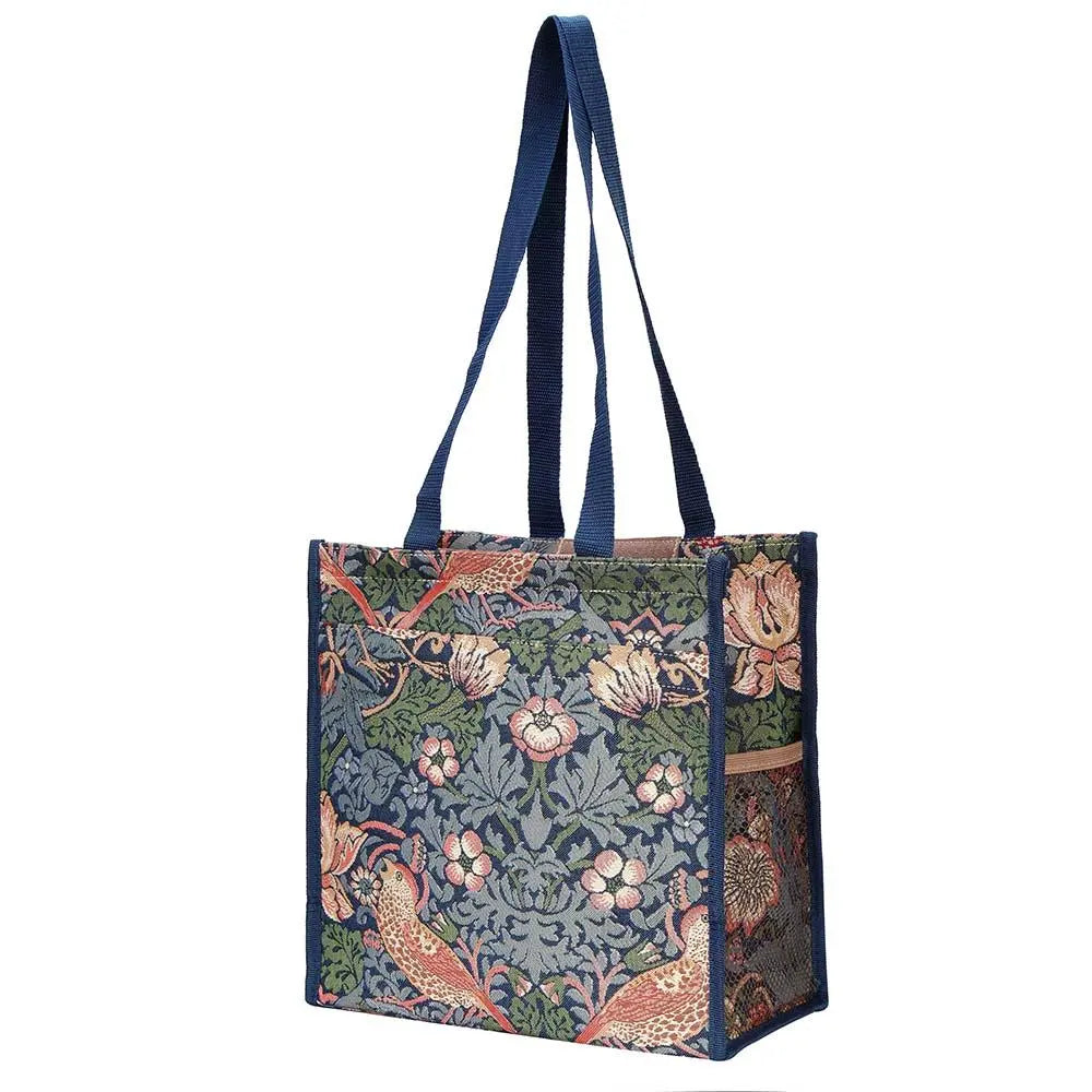 William Morris Strawberry Thief Blue - Shopper Bag-6