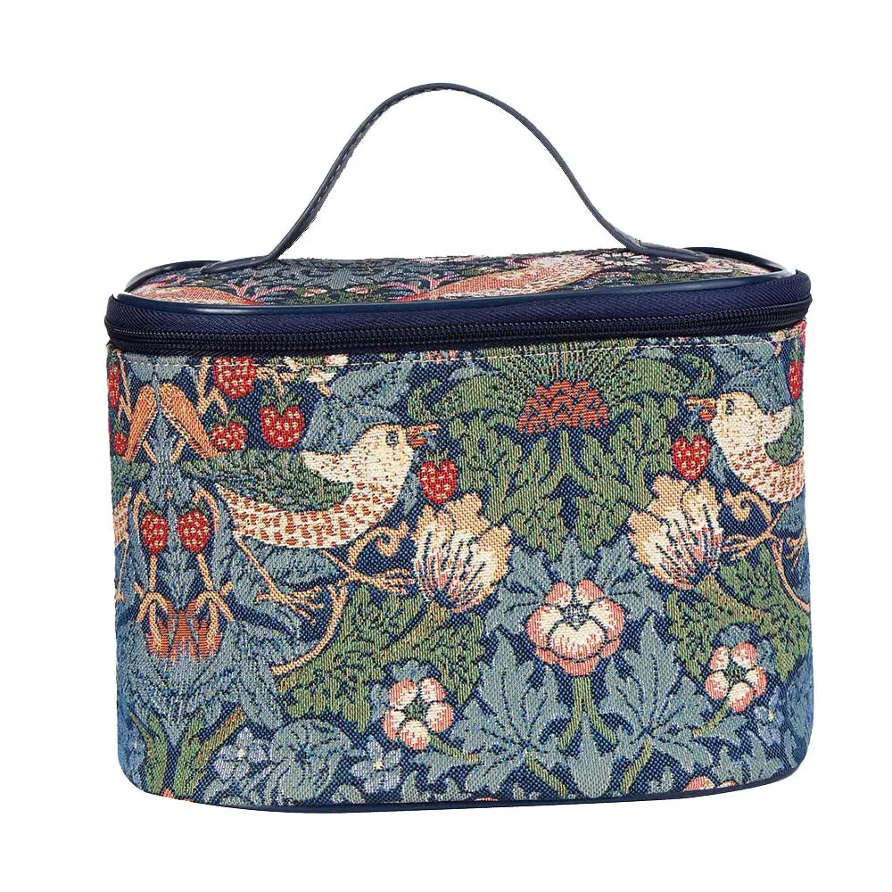 William Morris Strawberry Thief Blue - Toiletry Bag-0