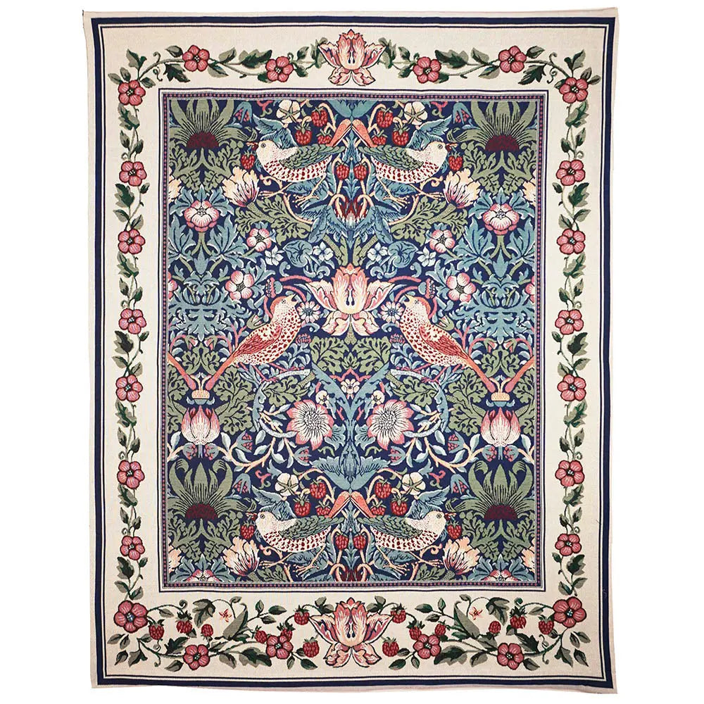 William Morris Strawberry Thief Blue - Wall Hanging 112cm x 140cm (70 rod)-1