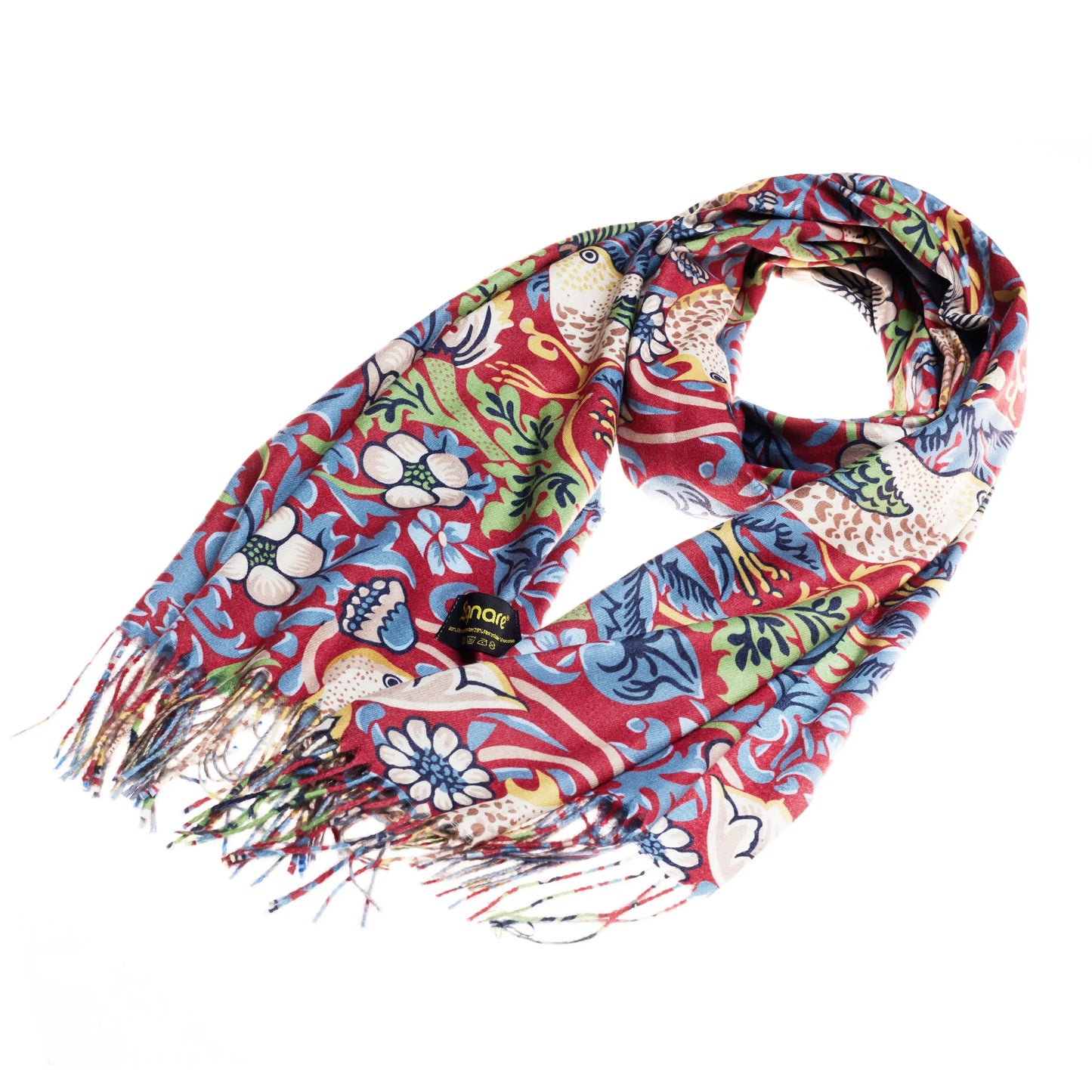 William Morris Strawberry Thief Red - Art Pashmina-1