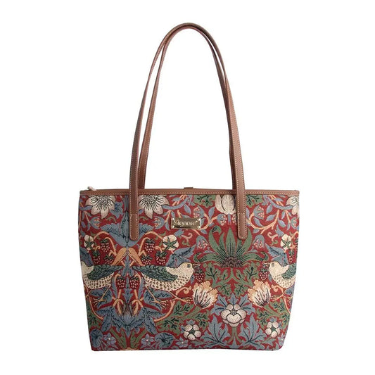 William Morris Strawberry Thief Red - College Bag-0