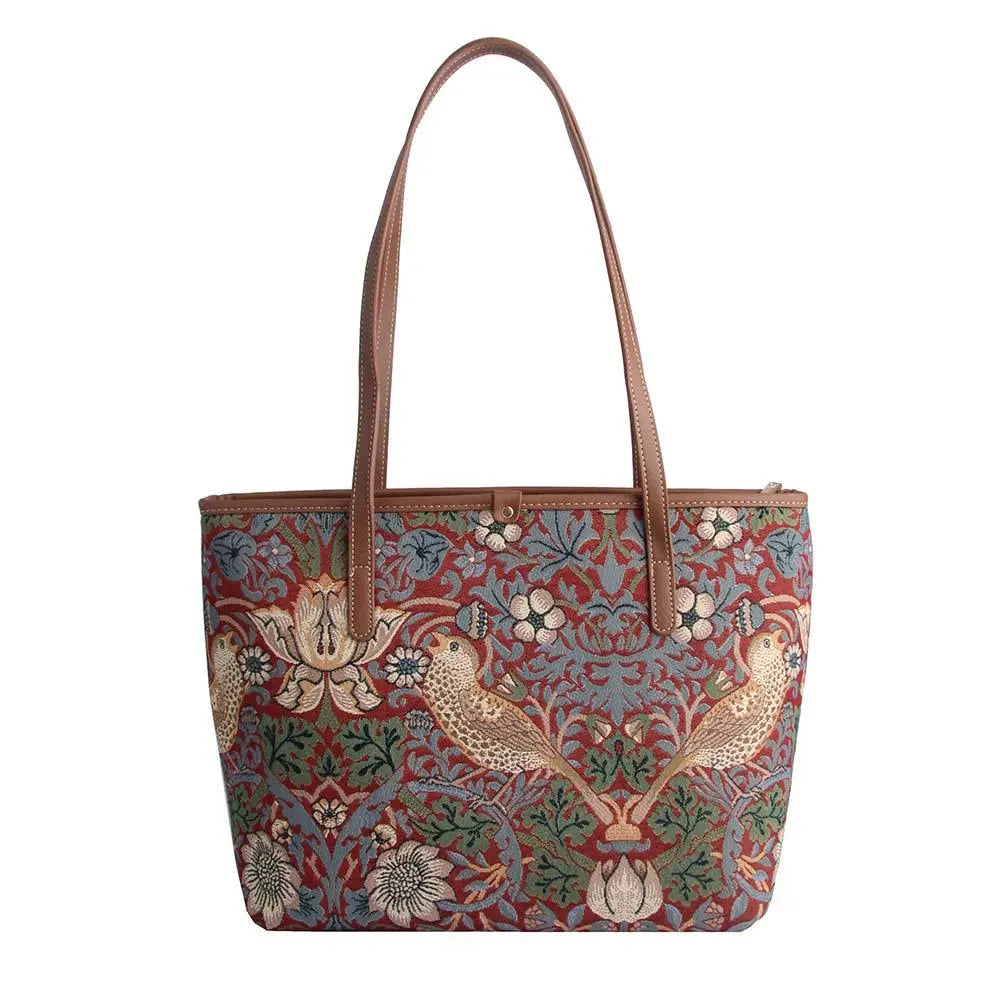 William Morris Strawberry Thief Red - College Bag-1