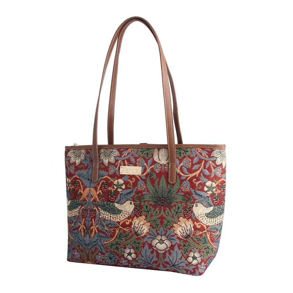 William Morris Strawberry Thief Red - College Bag-3