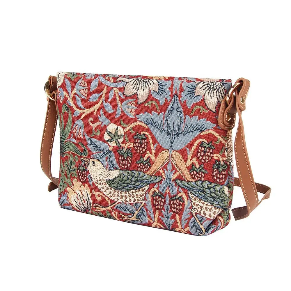 William Morris Strawberry Thief Red - Cross Body Bag-2