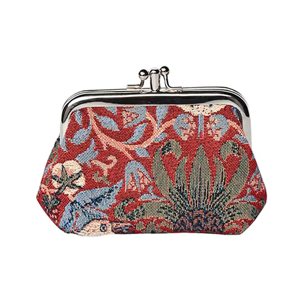 William Morris Strawberry Thief Red - Frame Purse-0