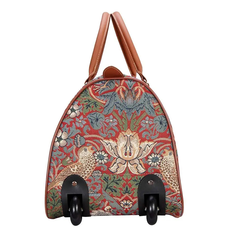 William Morris Strawberry Thief Red - Pull Holdall-7