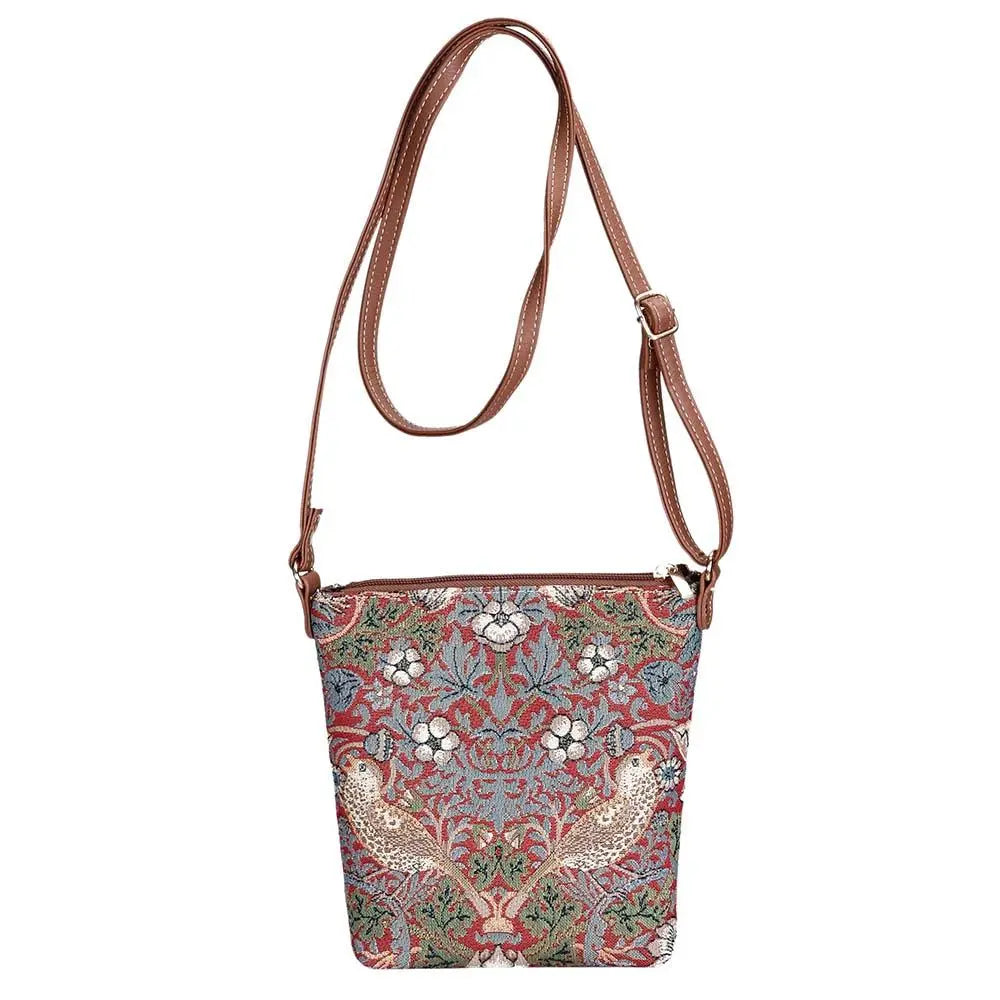 William Morris Strawberry Thief Red - Sling Bag-2