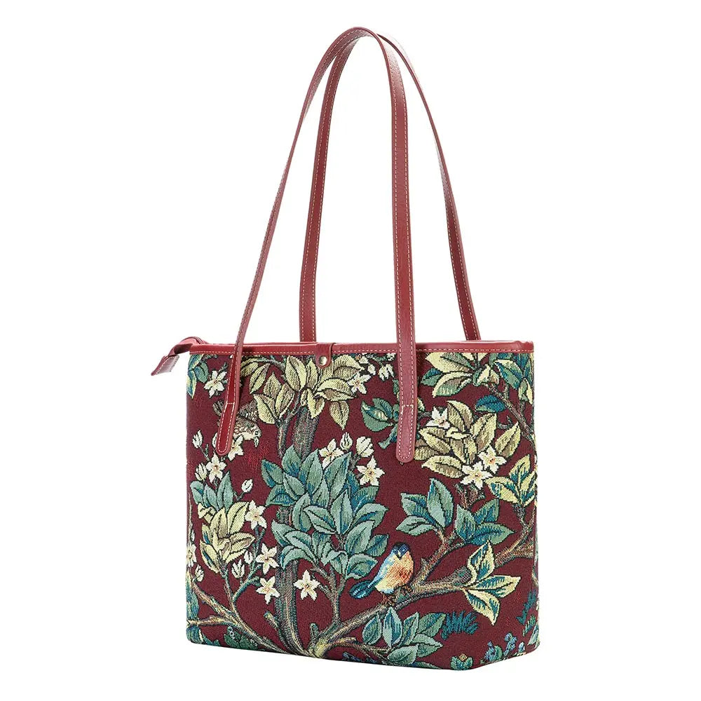 William Morris Tree of Life Red - College Bag-1