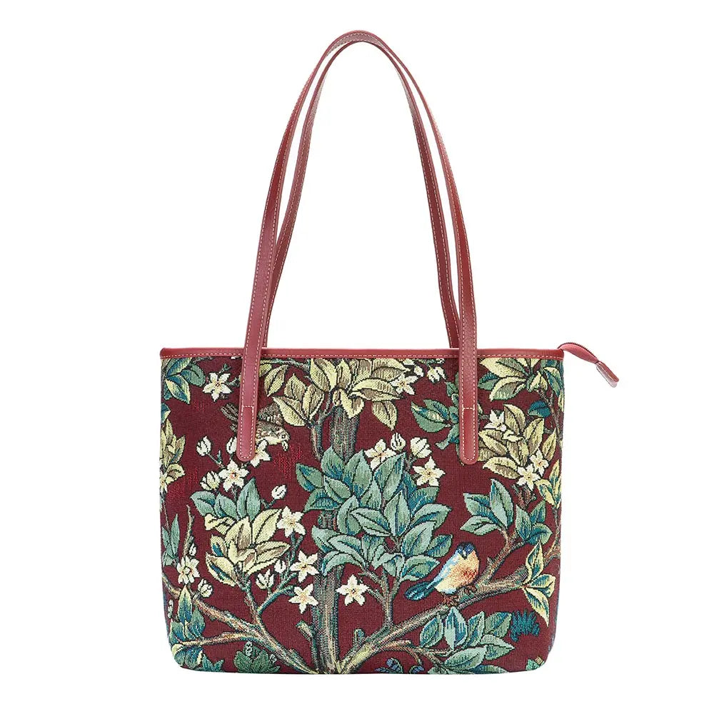 William Morris Tree of Life Red - College Bag-3