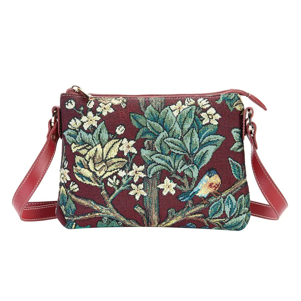 William Morris Tree of Life Red - Cross Body Bag-3