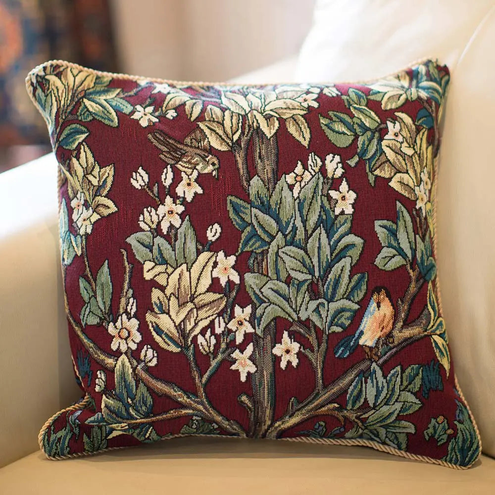 William Morris Tree of Life Red - Cushion Cover Art 45cm*45cm-1