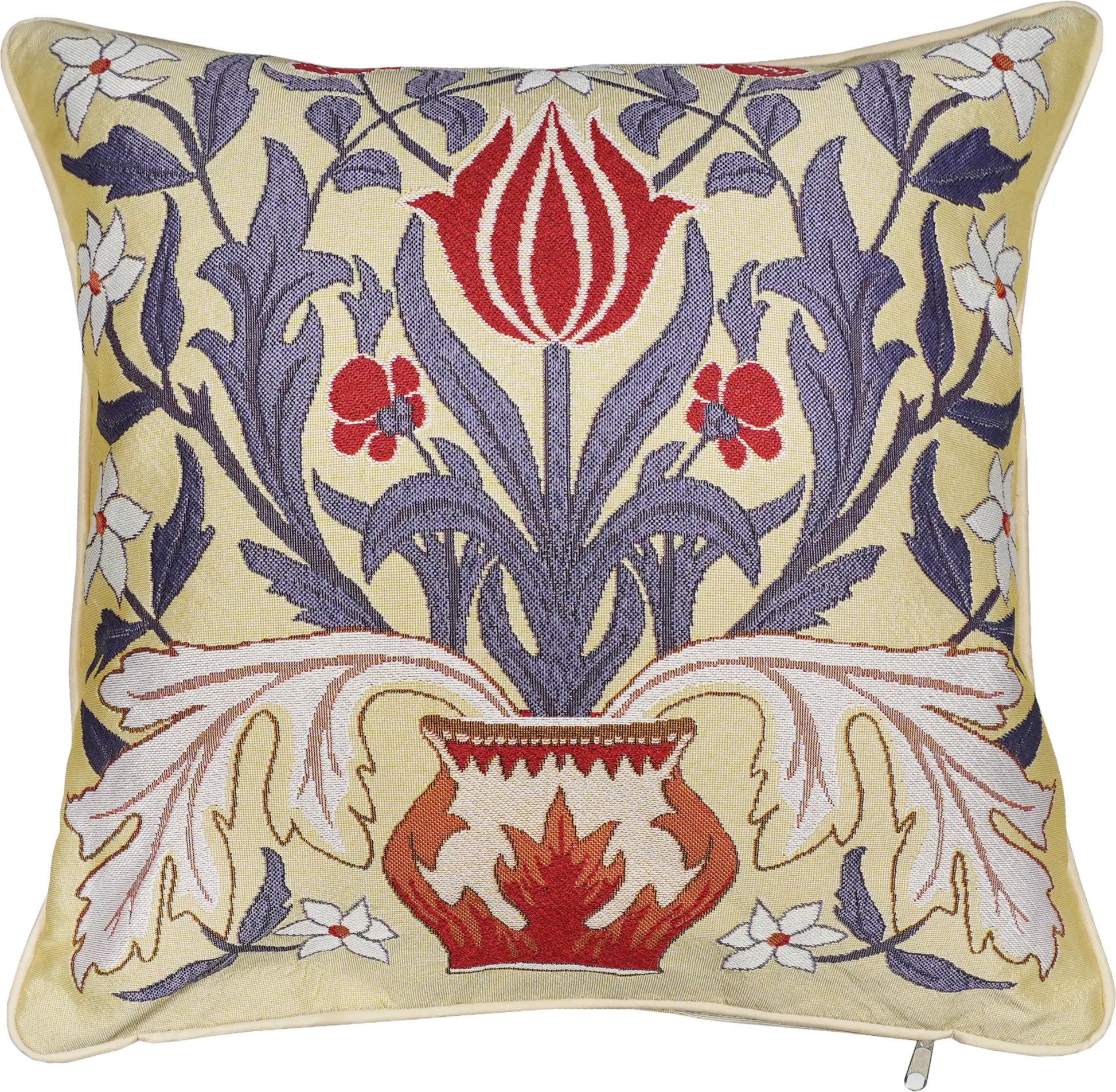 William Morris Tulips in a Vase - Panelled Cushion Cover 45cm*45cm-0