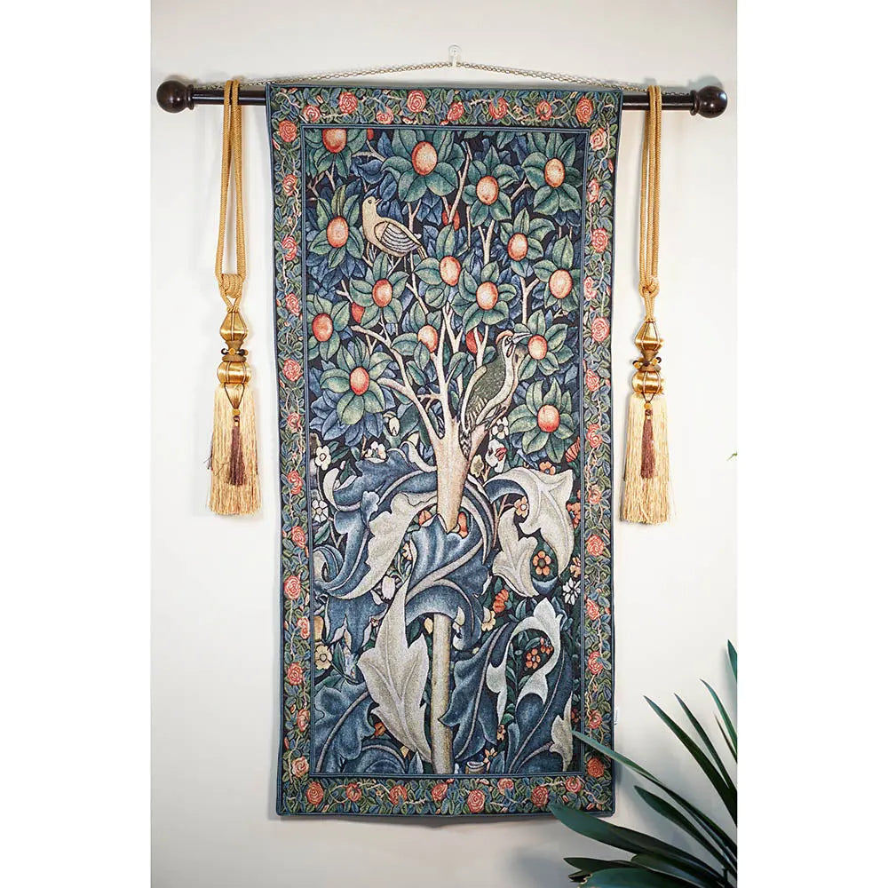 William Morris Woodpecker in a Fruit Tree - Wall Hanging 69cm x 139cm (70 rod)-5