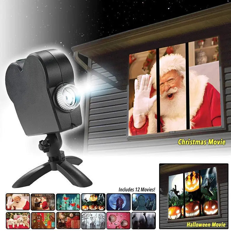 Window Projector Wonderland Christmas Projector TV Halloween Projector - Memoriex 