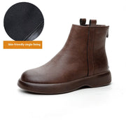 Winter Fleece-lined Flat Ankle Boots Women - Memoriex 