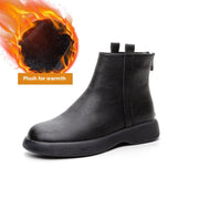 Winter Fleece-lined Flat Ankle Boots Women - Memoriex 