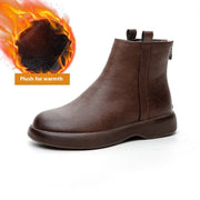 Winter Fleece-lined Flat Ankle Boots Women - Memoriex 