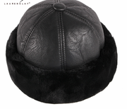 Winter Leather Warm No-brimmed Melon Hat Old Man Hat - Memoriex 