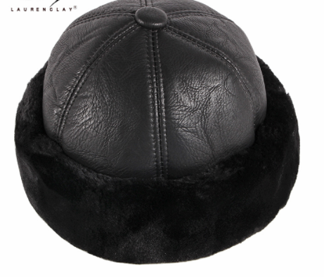 Winter Leather Warm No-brimmed Melon Hat Old Man Hat - Memoriex 