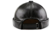 Winter Leather Warm No-brimmed Melon Hat Old Man Hat - Memoriex 
