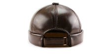 Winter Leather Warm No-brimmed Melon Hat Old Man Hat - Memoriex 
