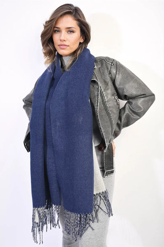 Winter Oversized Scarf with Tassel - Memoriex 