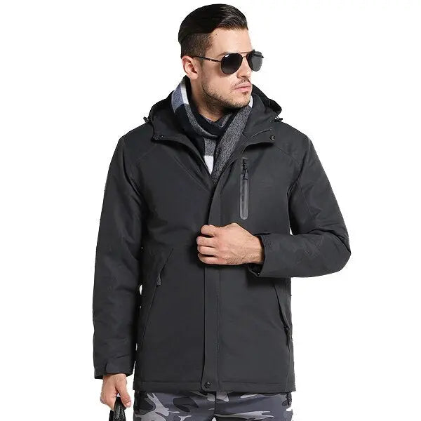 Winter USB Infrared Heating Cotton Men Women Jacket Outdoor Camping Windproof Windbreaker Hiking Climbing Fleece Coat - Memoriex 
