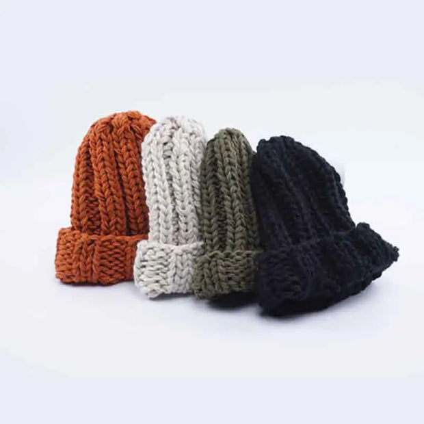 Winter Women Hat New Autumn Faux Fur Female Warm Cap Knitted Beanie Girl Hats Woman Bonnet Femme Chunky Thick Stretchy Hats - Memoriex 