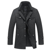 Winter Wool Coat Slim Fit Jackets Men Casual Outerwear - Memoriex 