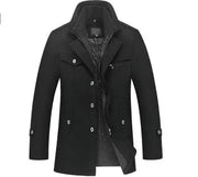 Winter Wool Coat Slim Fit Jackets Men Casual Outerwear - Memoriex 