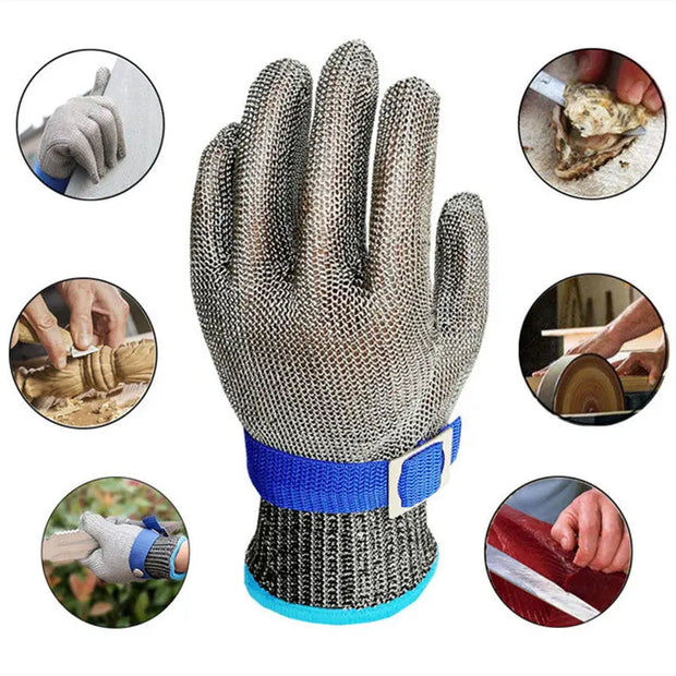 Wire Gloves Cutting Slaughter Chainsaw Work Labor Protection Hand Stainless Steel Metal Anti-Cutting Gloves - Memoriex 