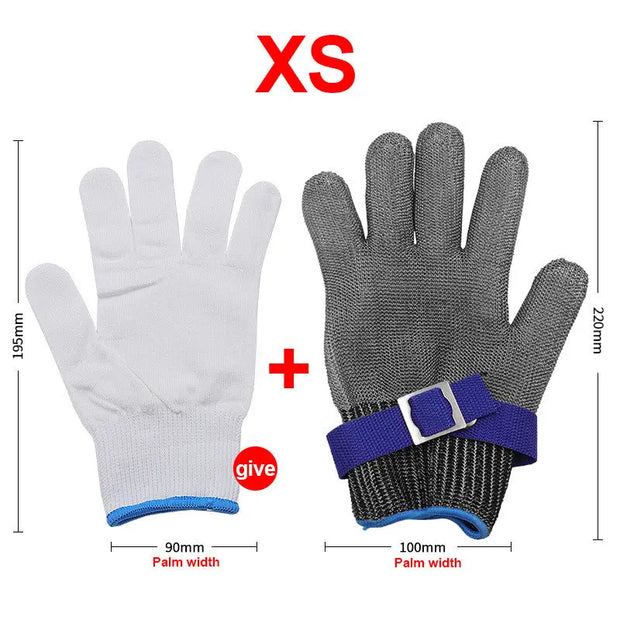 Wire Gloves Cutting Slaughter Chainsaw Work Labor Protection Hand Stainless Steel Metal Anti-Cutting Gloves - Memoriex 