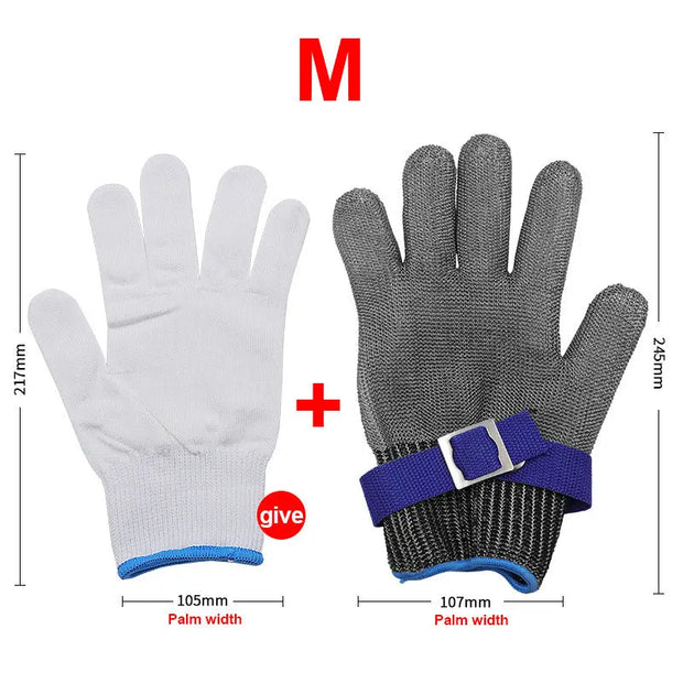 Wire Gloves Cutting Slaughter Chainsaw Work Labor Protection Hand Stainless Steel Metal Anti-Cutting Gloves - Memoriex 