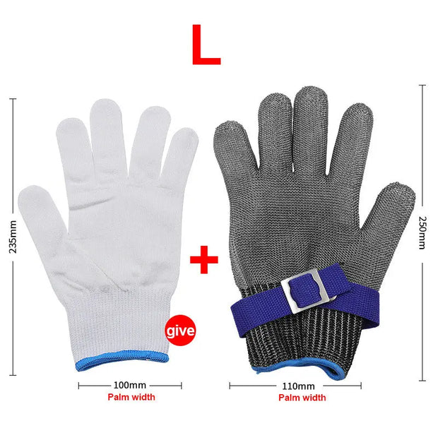 Wire Gloves Cutting Slaughter Chainsaw Work Labor Protection Hand Stainless Steel Metal Anti-Cutting Gloves - Memoriex 