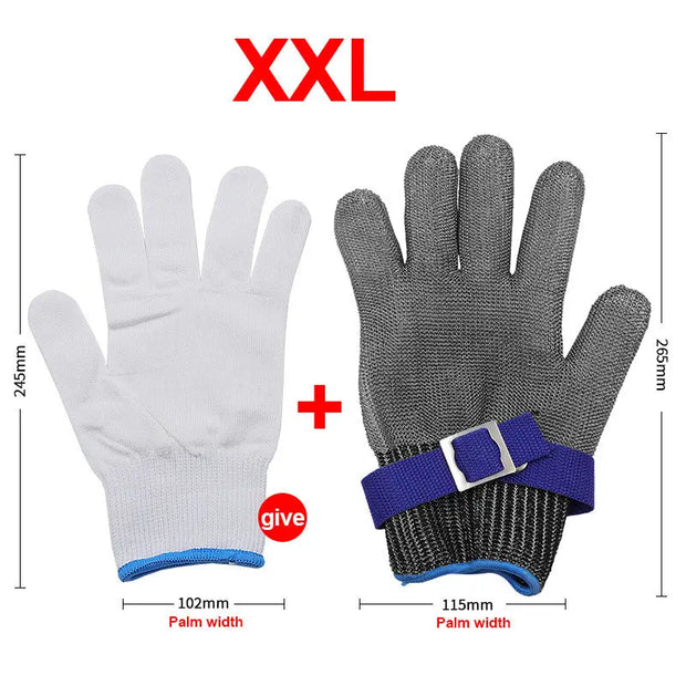 Wire Gloves Cutting Slaughter Chainsaw Work Labor Protection Hand Stainless Steel Metal Anti-Cutting Gloves - Memoriex 